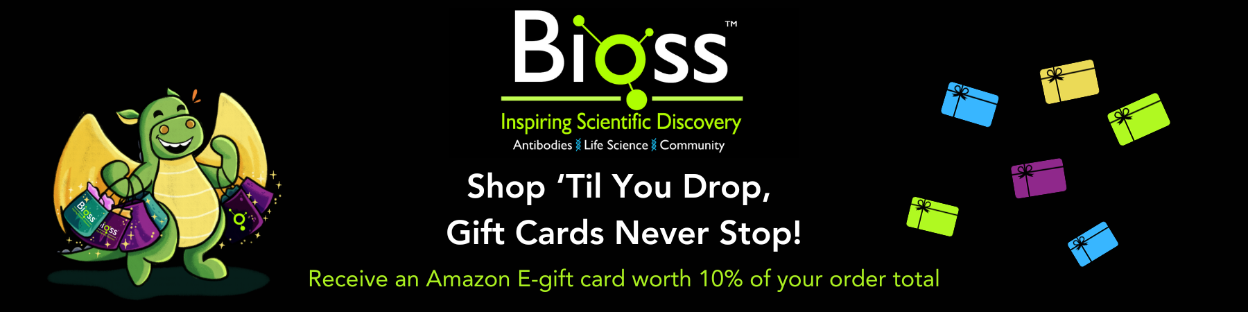 Shop ‘Til You Drop, Gift Cards Never Stop Banner!